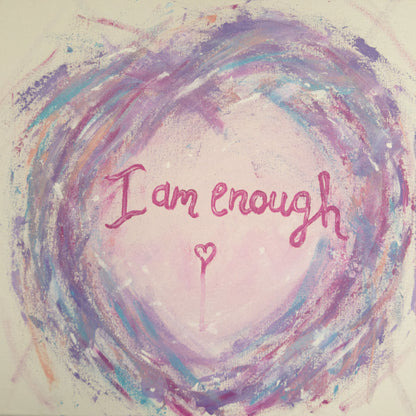 'I Am Enough' - 18" Double-Sided Faux Suede Cushion