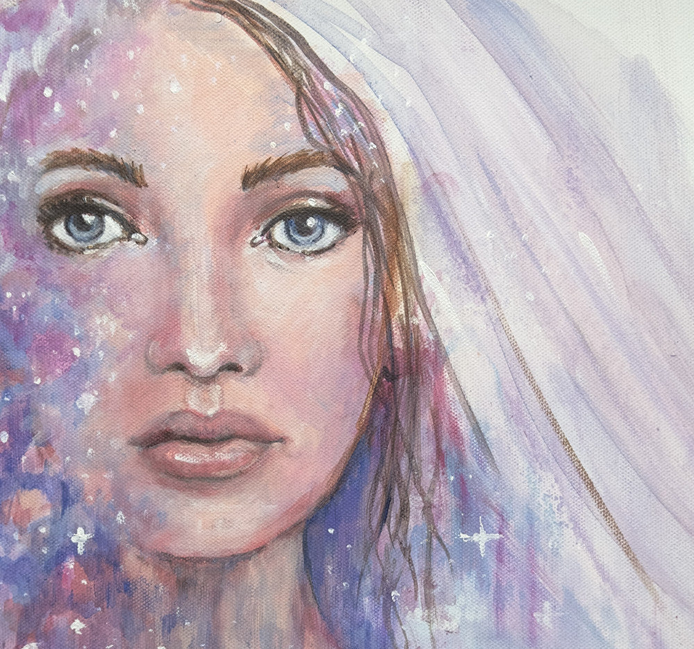 Between Worlds original painting by Julie Hogarth-Jones close up of image.